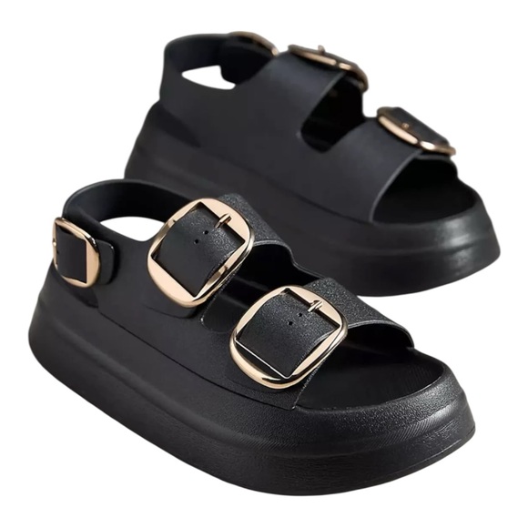 Jeffrey Campbell Shoes - Jeffrey Campbell Blithe Black Platform Sandals Size 7 NEW